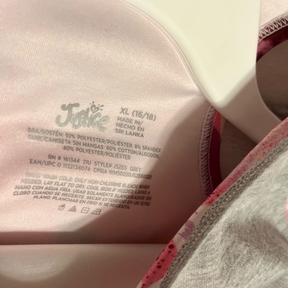 NWT! JUSTICE GIRLS “Dance” TANK WITH BUILT IN BRA🩷 Size:XL 16/18 - Picture 7 of 12